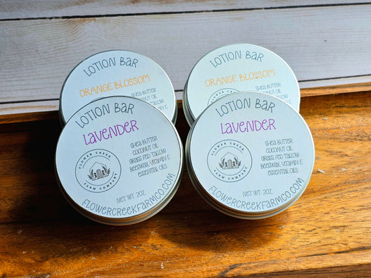 Lotion bar in reusable tin