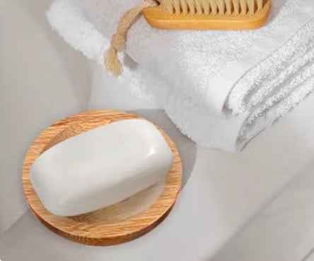 Bamboo round soap dish
