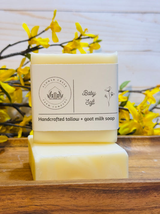 Baby Soft Unscented Tallow and Goat Milk Soap