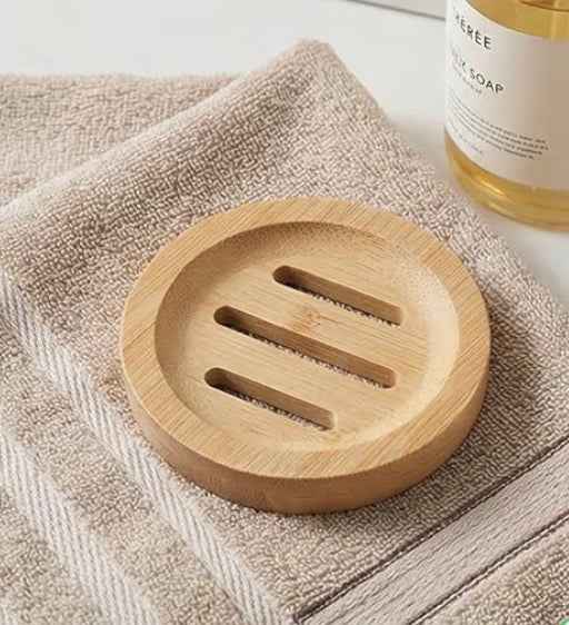Bamboo round soap dish - Flower Creek Farm Co. LLC