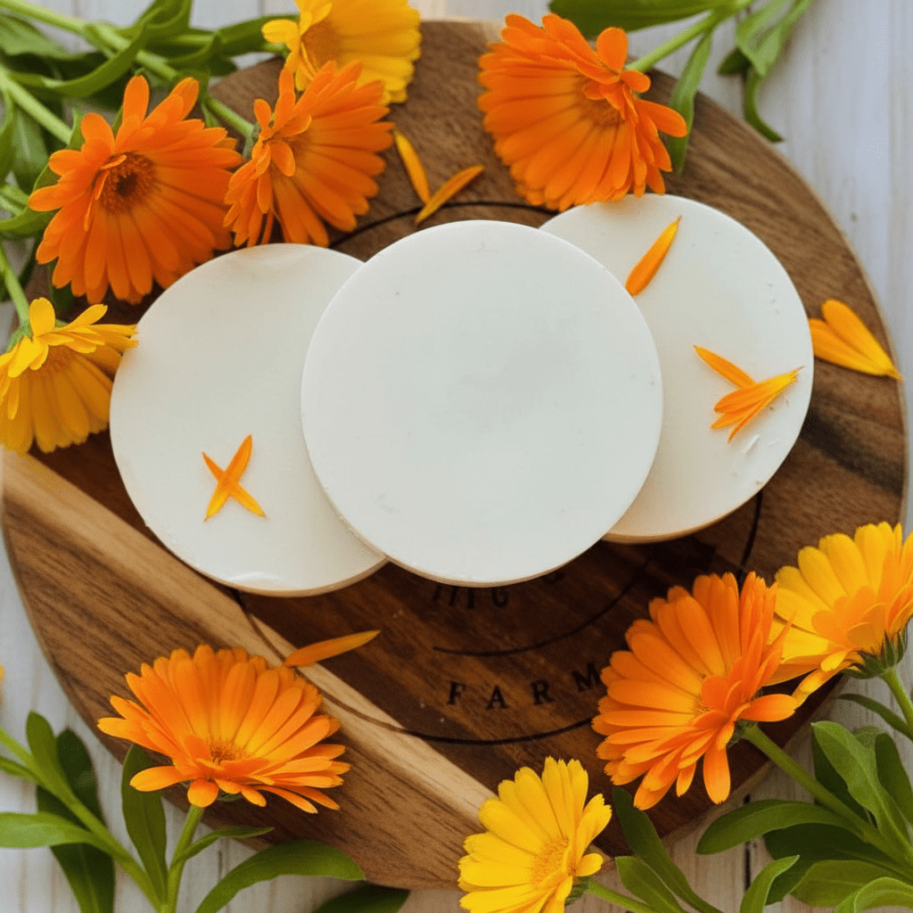Restore: Tallow Facial Soap for dry & sensitive skin | Calendula, Rosehip & Honey - Flower Creek Farm Co. LLC
