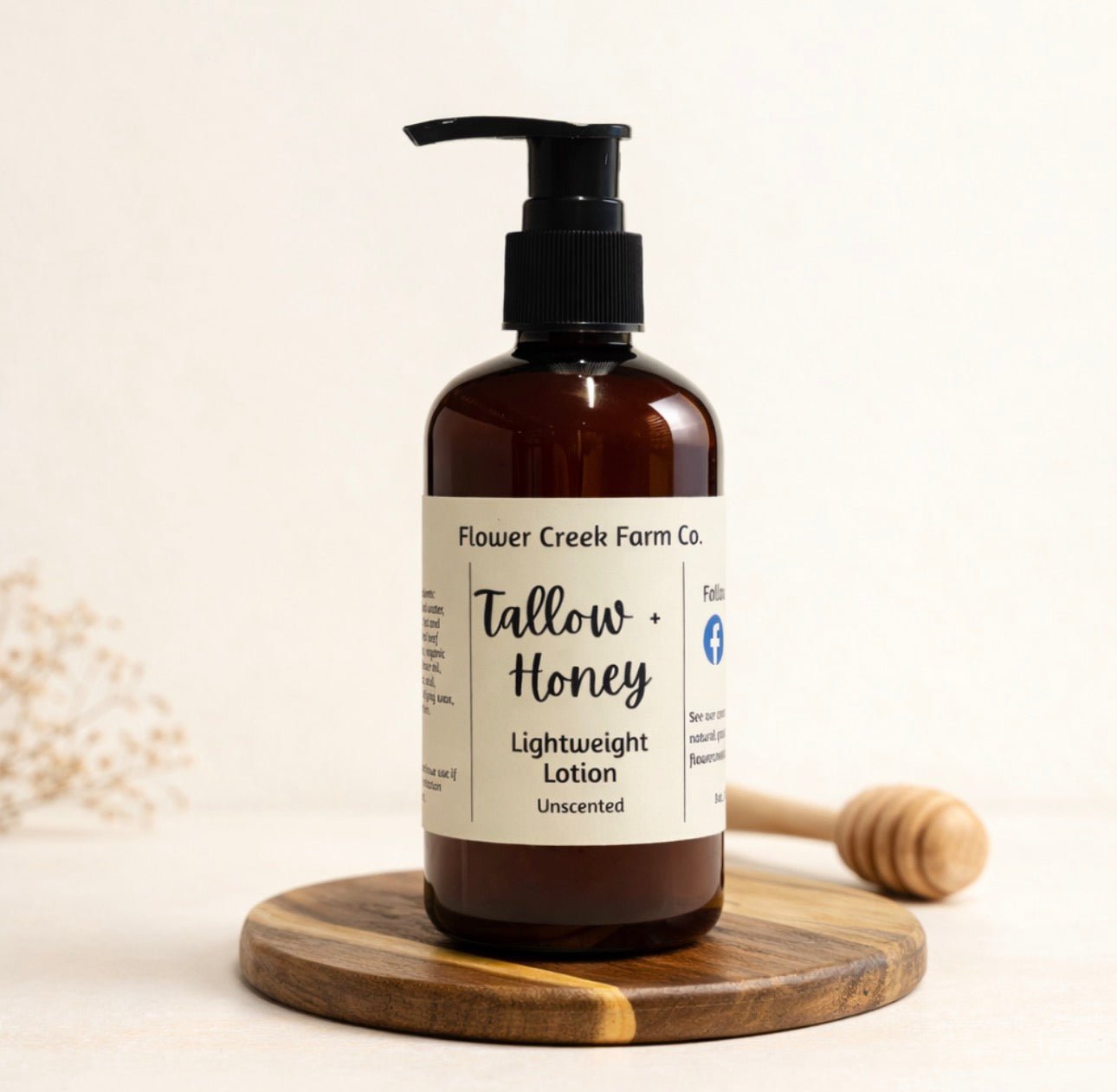Tallow + Honey Lightweight Lotion - Flower Creek Farm Co.