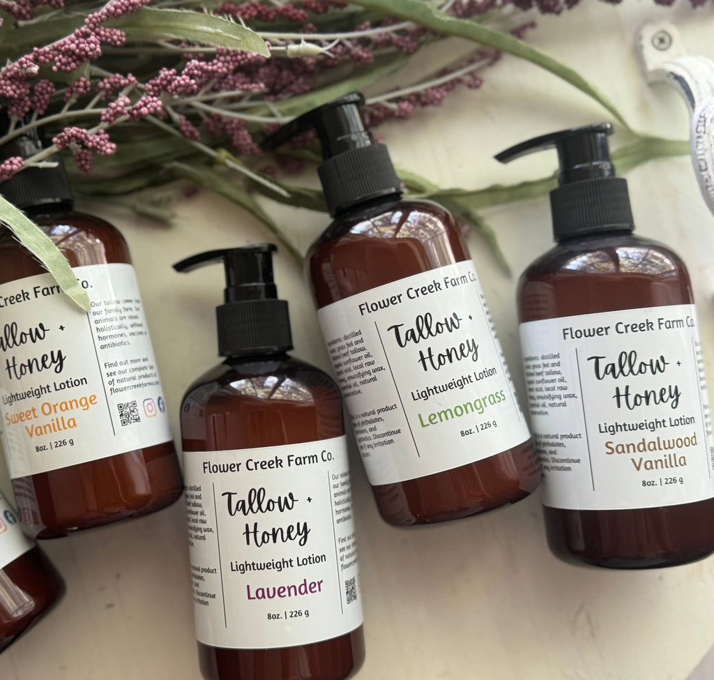 Tallow + Honey Lightweight Lotion - Flower Creek Farm Co. LLC