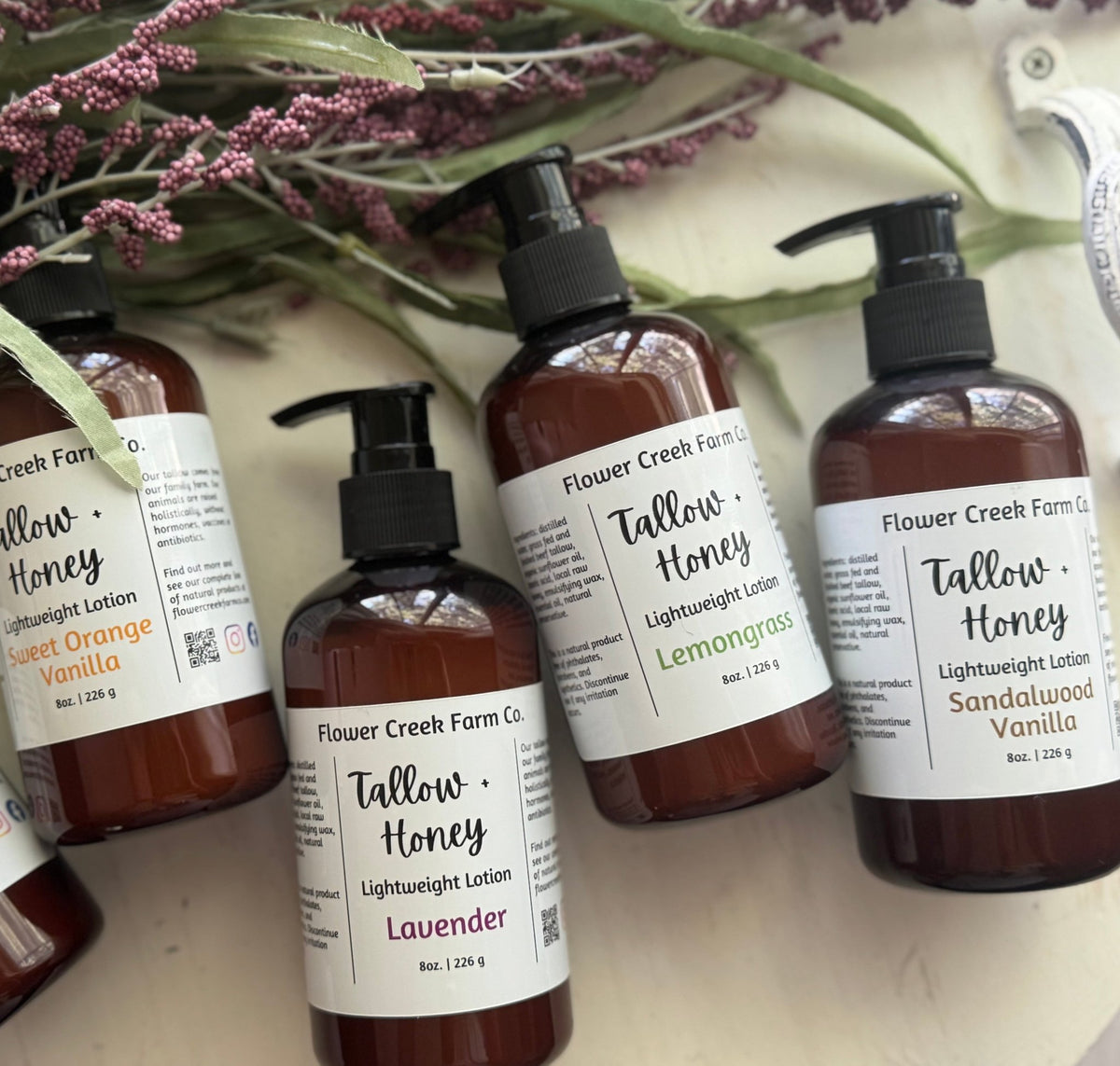 Tallow + Honey Lightweight Lotion - Flower Creek Farm Co. LLC
