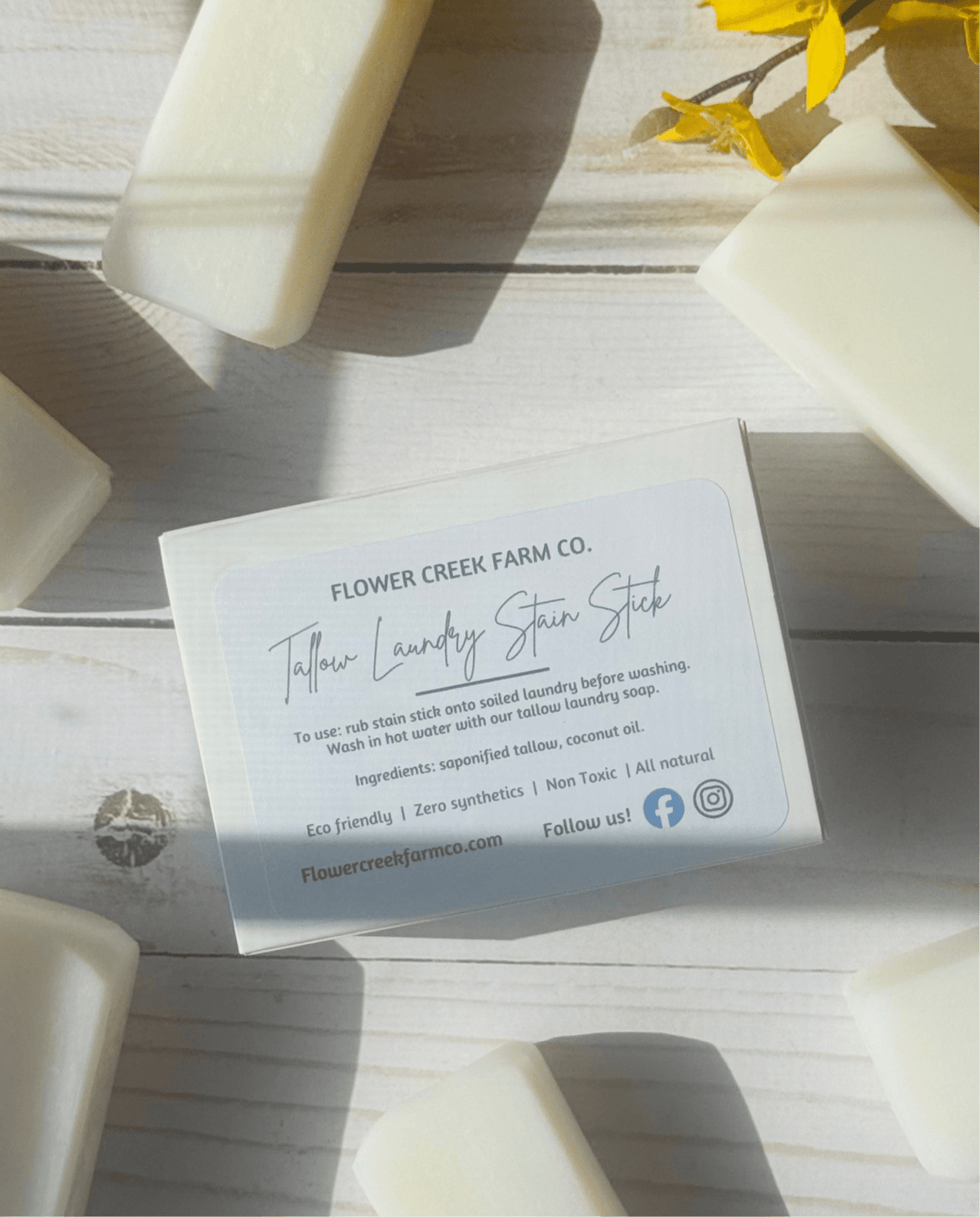 Tallow Laundry Stain Stick - Flower Creek Farm Co.
